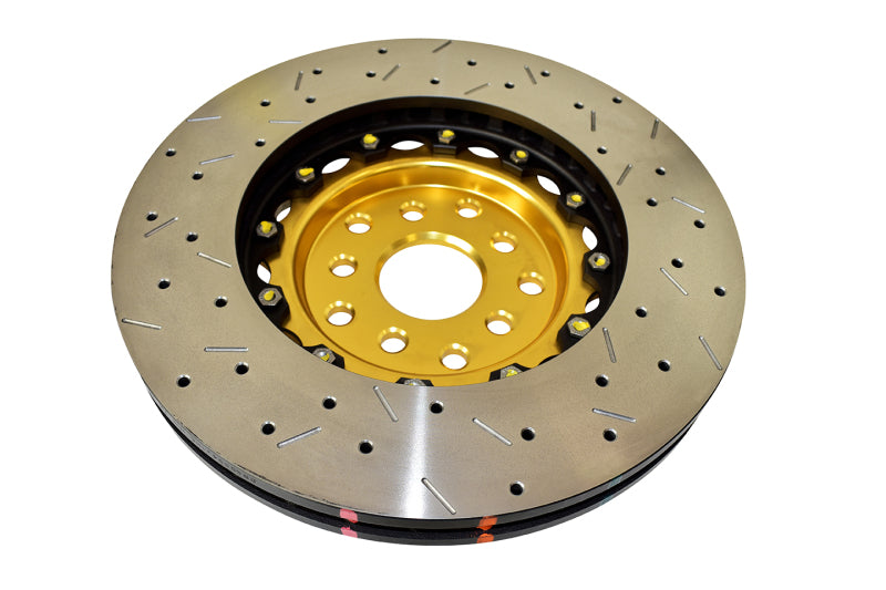 DBA DBA5654GLDXS-10 5000 Series XS Two-Piece Front Drilled and Slotted Rotor with Gold Hat