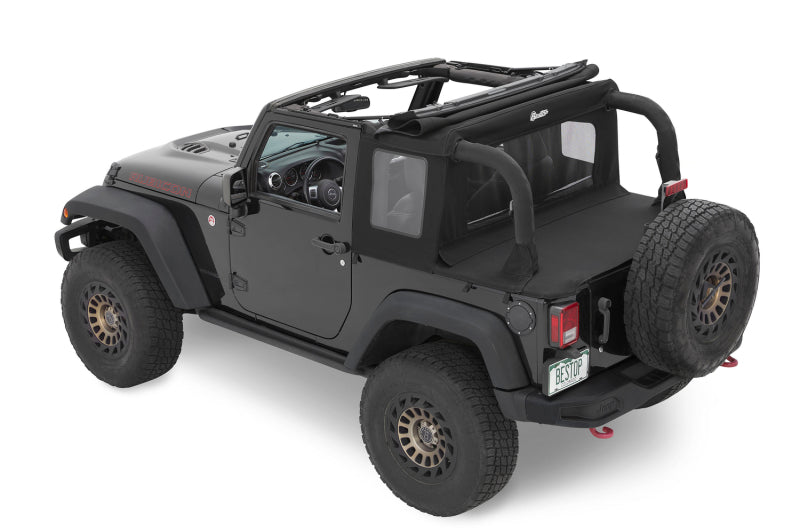 Bestop Jeep Wrangler JK 2007-2018 Halftop Soft Top - Premium Black Twill
