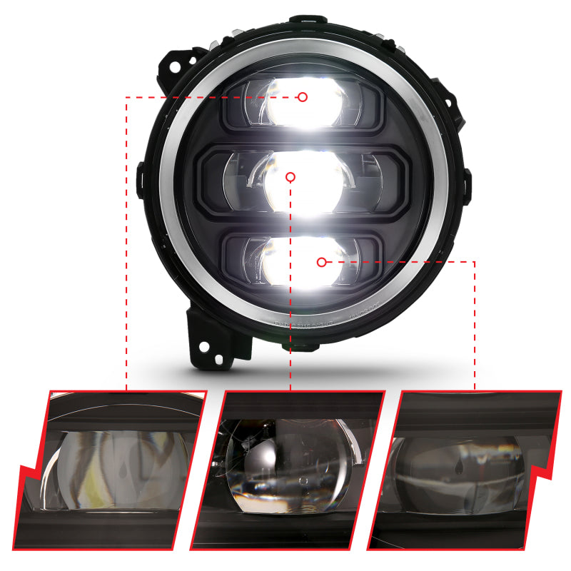 ANZO 2018-2019 Jeep Wrangler Full Led Projector?H.L Black