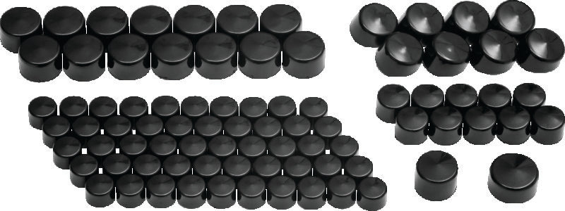 Kuryakyn Kool Kaps Engine Kit for Twin Cam and Evolution Motors, Gloss Black - Part 2452