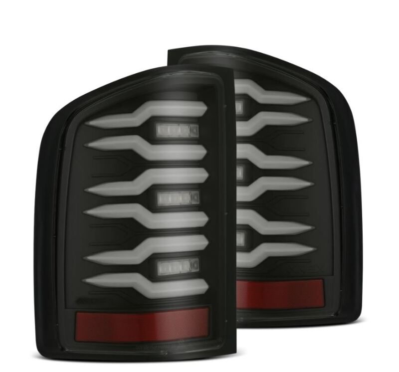 AlphaRex ARX620080 Luxx-Series LED Tail Lights with Black Housing and Smoked Lens for Chevrolet Silverado