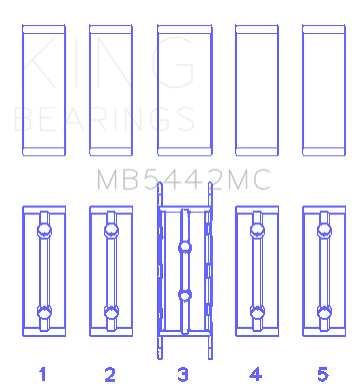 King Engine Bearings MB5442MC High Performance Main Bearing Set, Standard Size, 2007-2009 Mazdaspeed 3