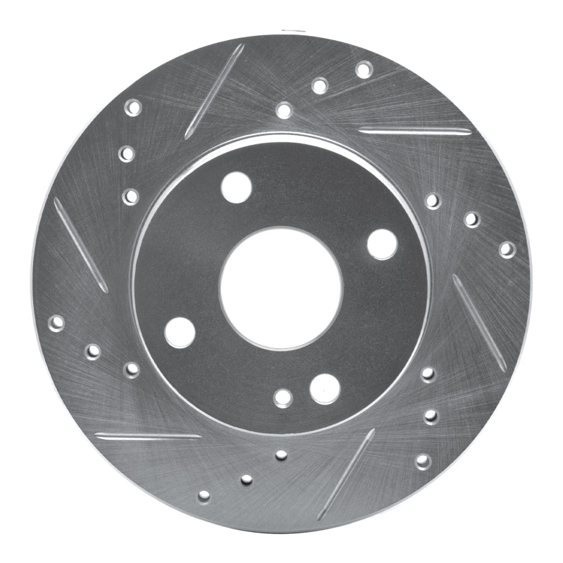 R1 Concepts RNC631-80022L Front Left Drilled and Slotted Silver Brake Rotor for 1990-1993 Mazda Miata