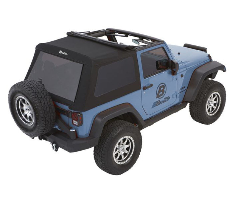 Bestop Trektop Glide Soft Top for Jeep Wrangler JK 2-Door (2007-2018) - Premium Black Twill