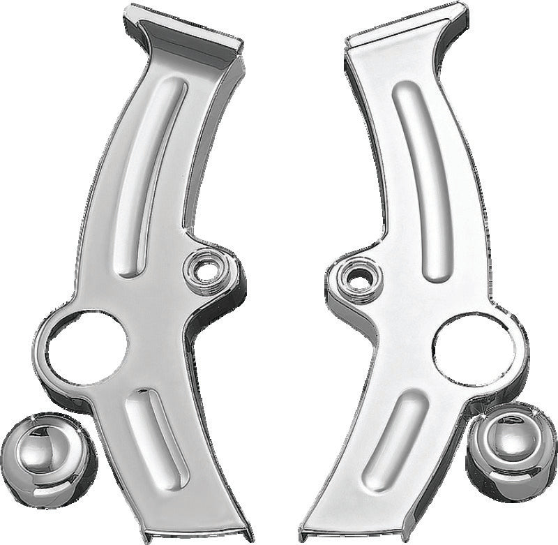 Kuryakyn Boomerang Frame Covers for 2000–2007 Harley-Davidson Softail, Chrome – Part KUR7851