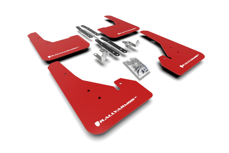 Rally Armor 19+ Corolla Hatchback Only UR Red Mud Flap w/ White Logo