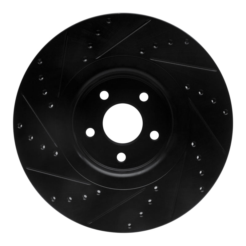 R1 Concepts RNC633-54082R Front Right Drilled and Slotted Black Brake Rotor for Ford Focus ST