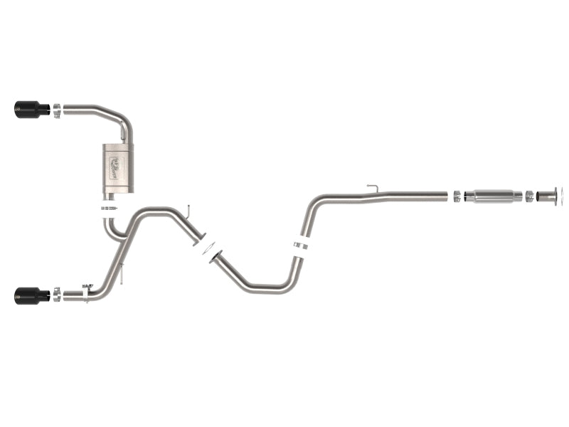 aFe Takeda 3-Inch 304 Stainless Steel Cat-Back Exhaust with Black Tips, Part Number 49-37028-B, for Hyundai Elantra N