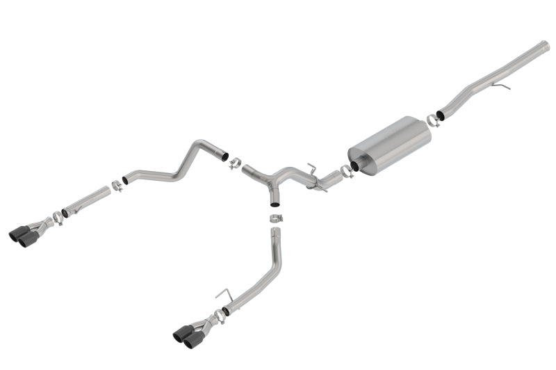 Borla 140772BC Touring Cat-Back Exhaust System with Black Chrome Tips for 2019–2023 Chevrolet Silverado 1500 and GMC Sierra 1500 6.2L V8