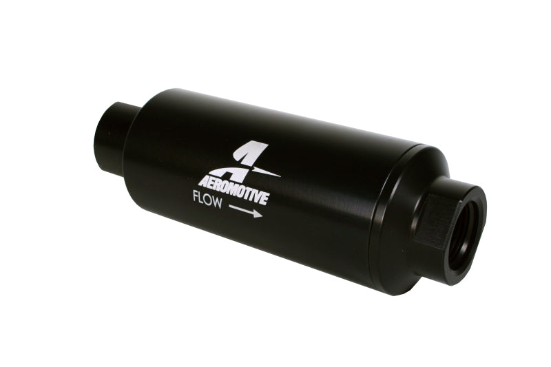 Aeromotive AER12341 In-Line Marine Fuel Filter, AN-12 ORB, 10-Micron Microglass, Black Hard-Coat