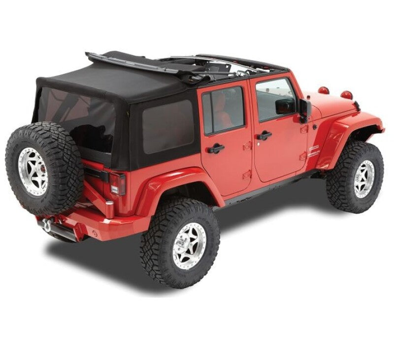 Bestop Replace-A-Top for OEM Jeep Wrangler JK 2007-2009, Premium Black Twill with Tinted Windows
