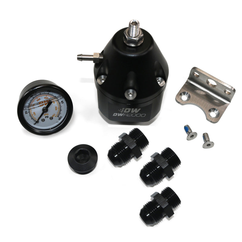 DeatschWerks DWR2000 Adjustable Fuel Pressure Regulator with Gauge and AN Fittings