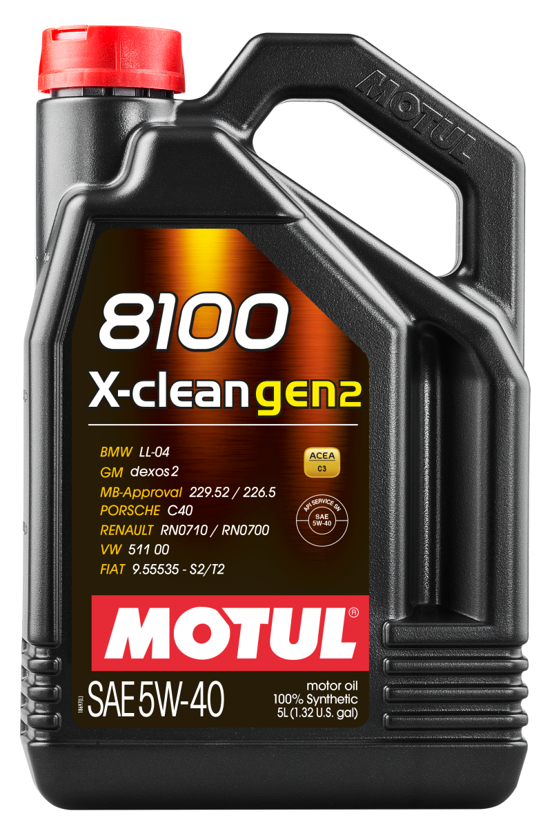 Motul 5L Synthetic Engine Oil 8100 X-CLEAN Gen 2 5W40 - Case of 4