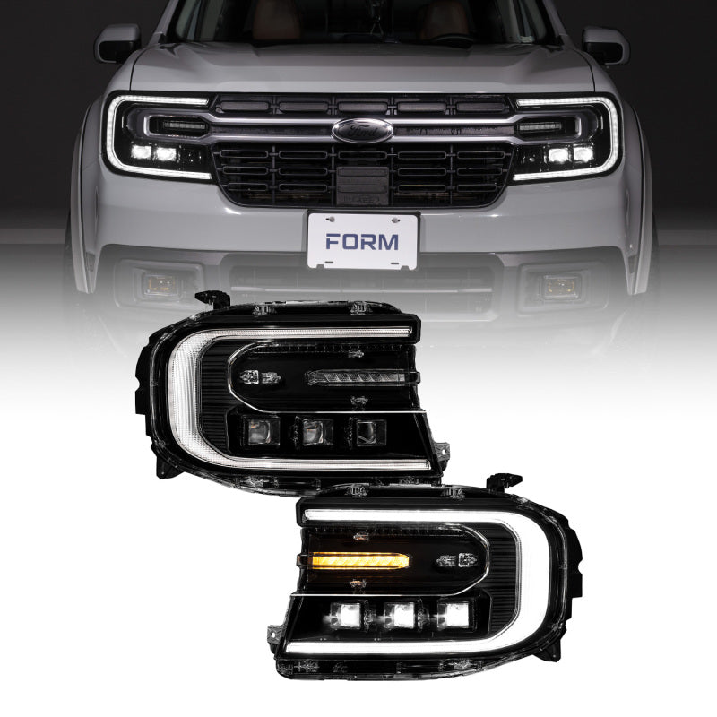 Form Lighting 22-24 Ford Maverick Sequential LED Projector Headlights (Pair) - Black Housing Upgrade