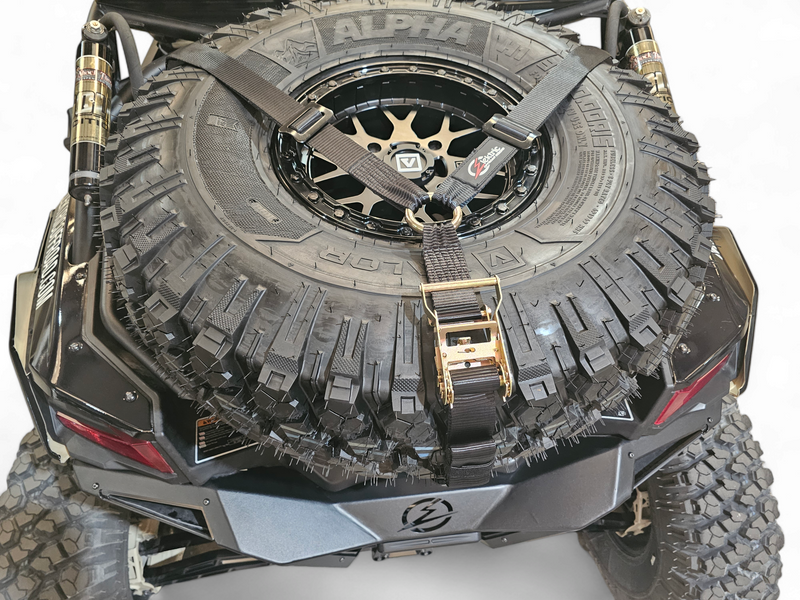 Elektric Offroad Tire Y Strap with Heavy-Duty Ratchet System - Fits Tires Up to 40 Inches