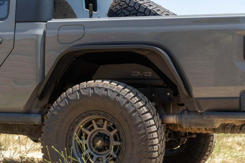DV8 Offroad Rear Inner Fender Liners for 2020-2025 Jeep Gladiator JT, Satin Black - dveINFEND-07RB