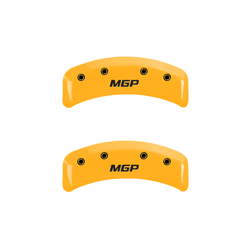 MGP 4 Caliper Covers Engraved Front Mustang Engraved Rear Pony Black finish silver ch