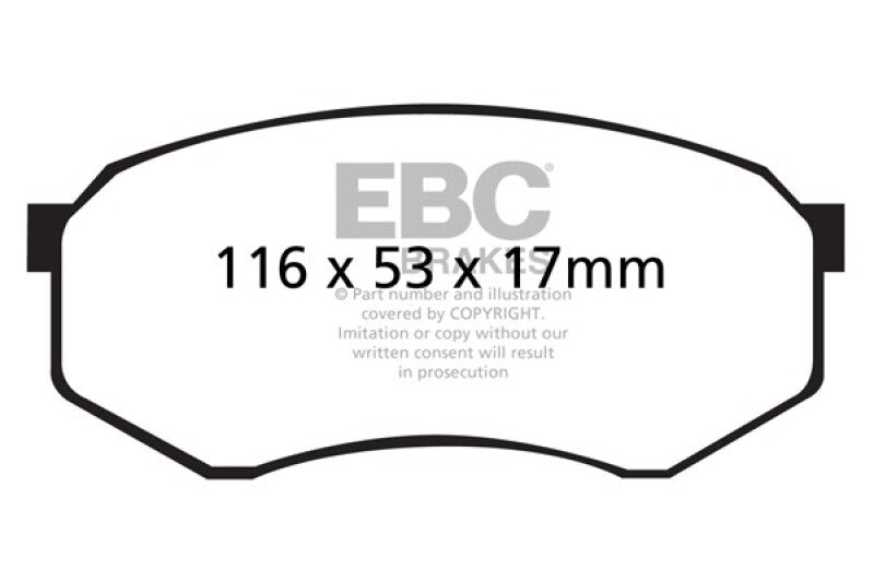 EBC DP61317 Greenstuff Front Brake Pads for 1992-1993 Toyota Pickup Extra Cab