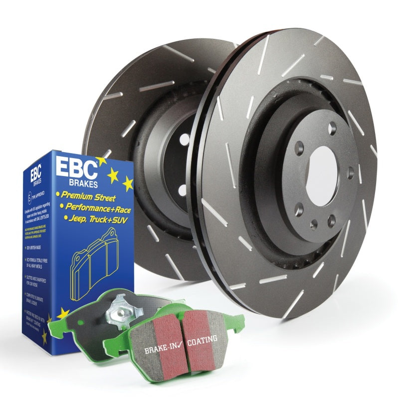 EBC S2 Kit Greenstuff Brake Pads and USR Slotted Rotors ebcS2KR2317 for Lexus GS