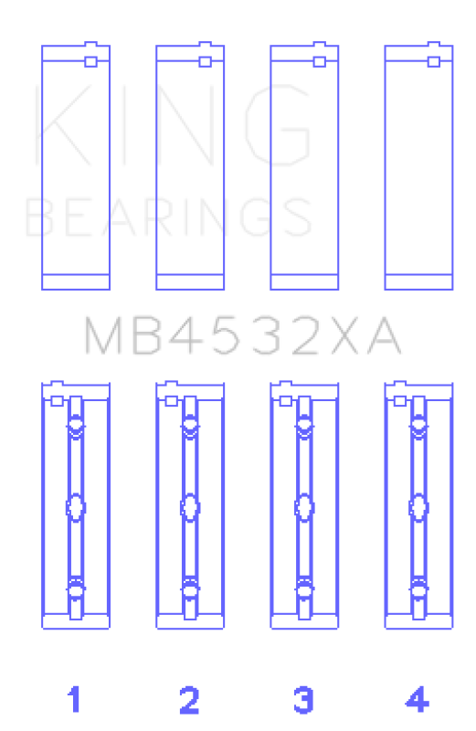 King Engine Bearings MB4532XA Main Bearing Set for Mercedes-Benz OM642 Engines