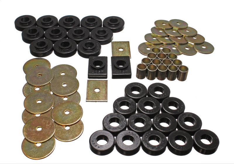 Energy Suspension eng3.4106G 1955-1957 Chevy Full-Size Black Body Mount Set