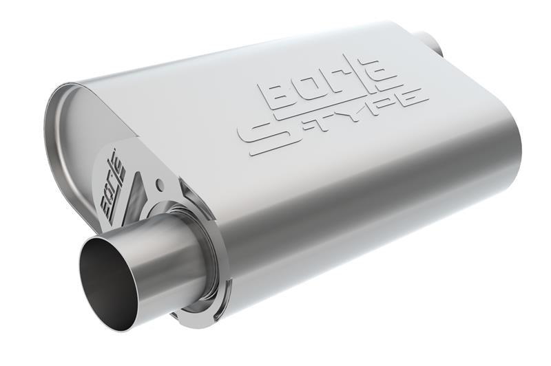 Borla CrateMuffler SBC Hot 350/383/406 V8 S-Type Muffler, 3-Inch Offset Inlet and Outlet, Part Number 400840
