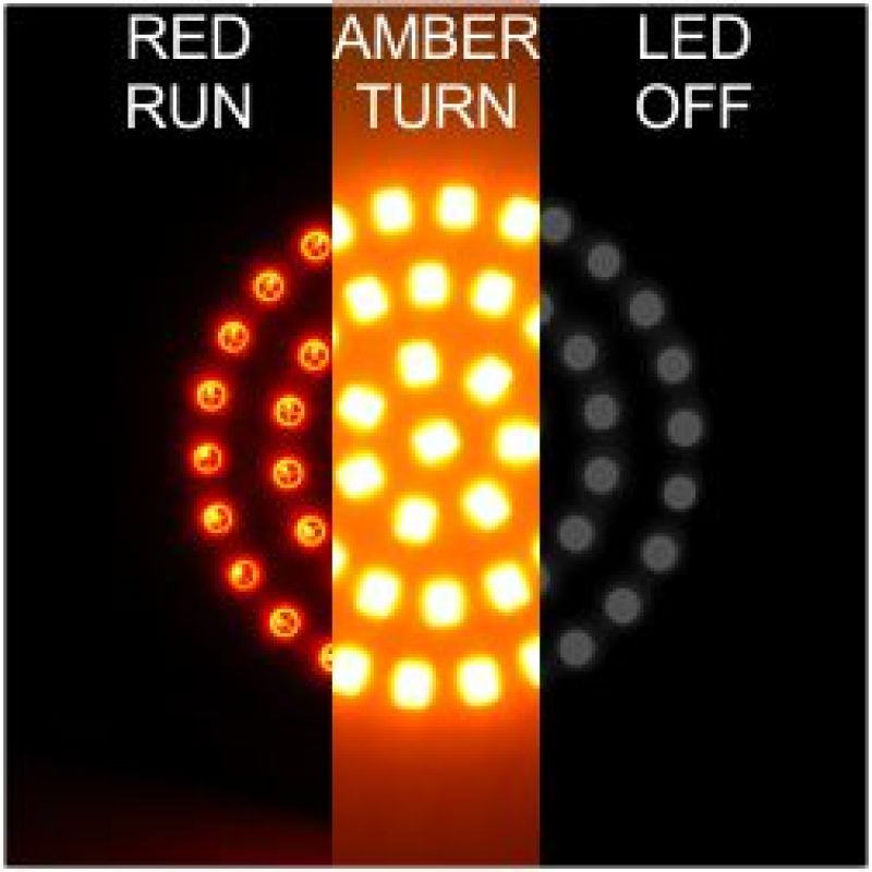 Letric Lighting Bullet Style Red/Amber Switchback Lights – Part Number letLLC-B7SRA