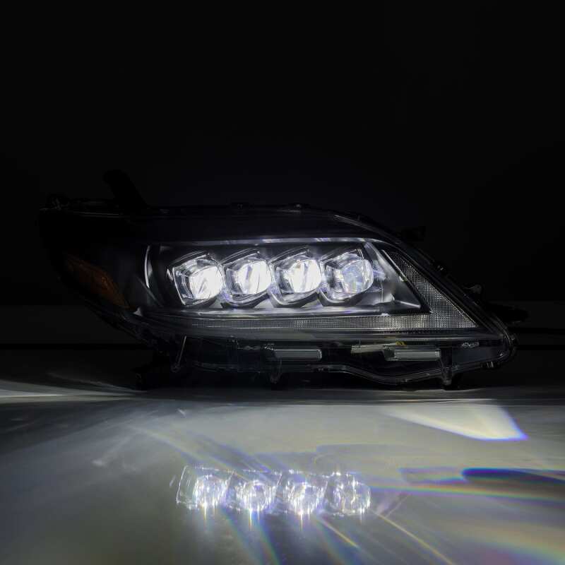 AlphaRex NOVA LED Projector Headlights for 2011–2012 Toyota Sienna, Plank Style, Black Housing