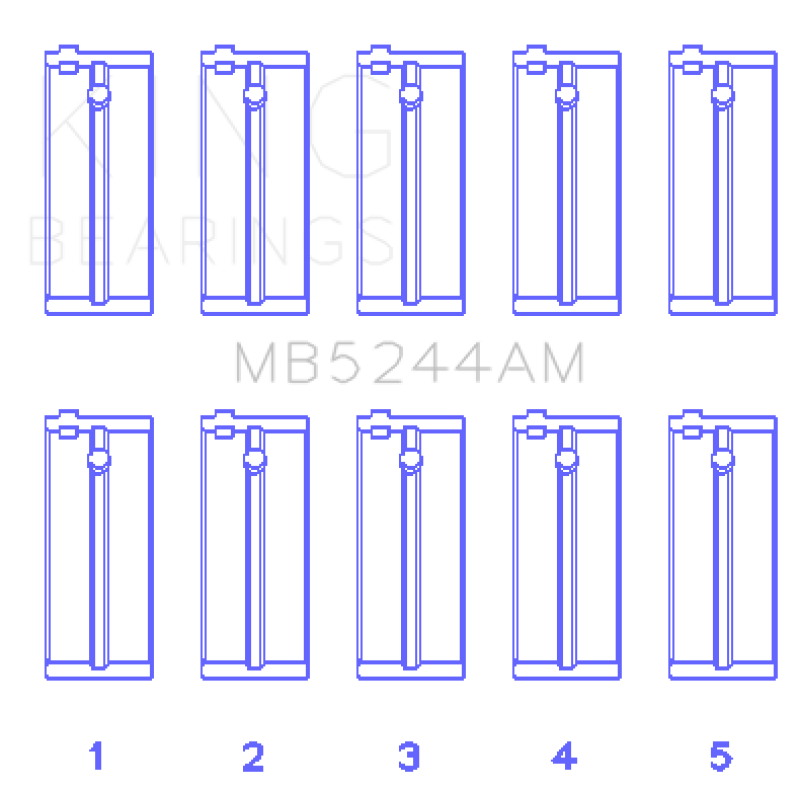 King Engine Bearings MB5244AM Standard Main Bearing Set for Honda 1.5L D-Series Engines