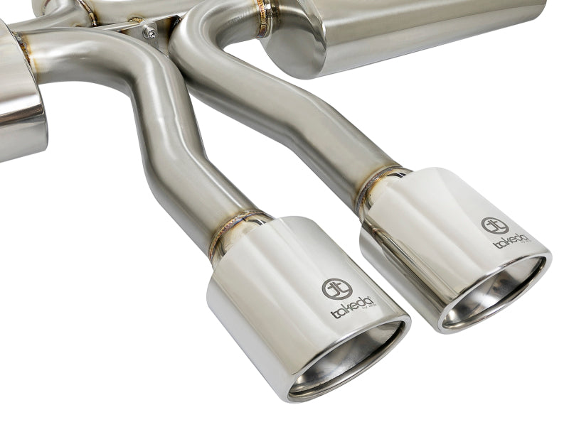 aFe Takeda 49-36621-P 3-Inch 304 Stainless Steel Cat-Back Exhaust with Polished Tips for 2017-2020 Honda Civic Si Sedan 1.5L Turbo