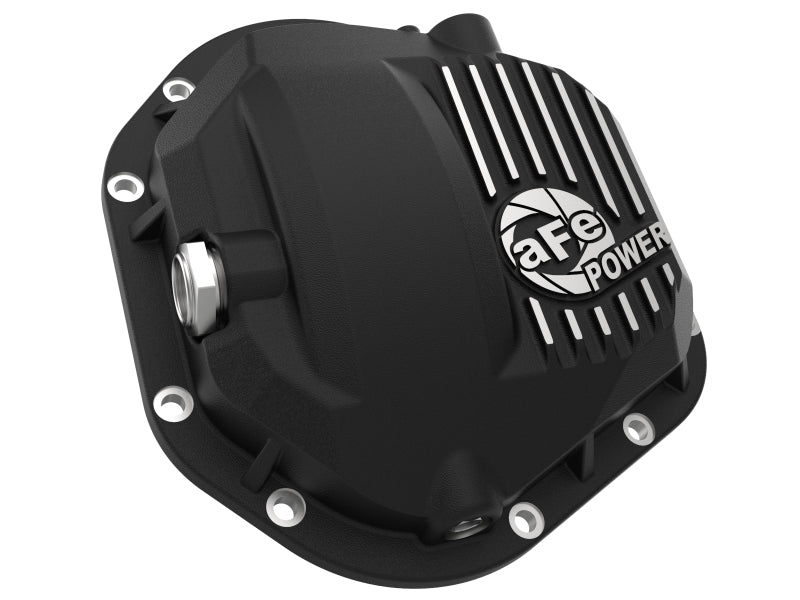 aFe Pro Series Dana 60 Front Differential Cover, Black with Machined Fins, Part Number 46-71100B