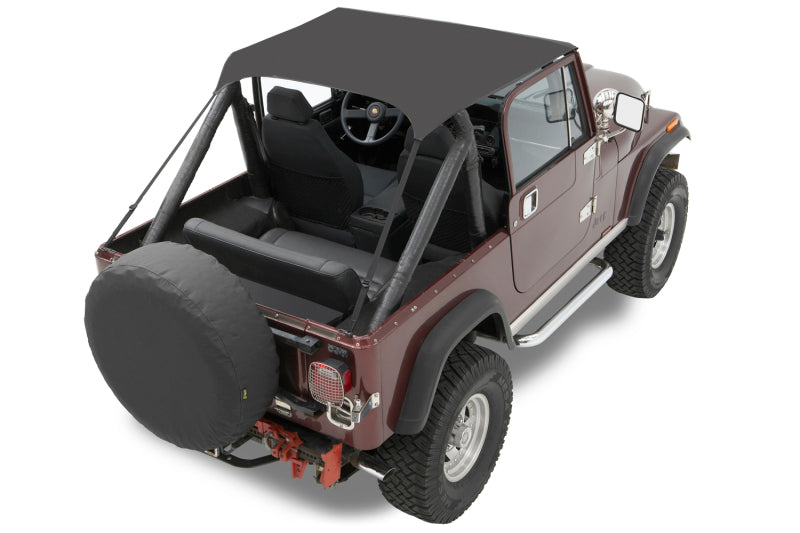 Bestop 76-86 Jeep CJ7 & Wrangler YJ Traditional Bikini Top in Black Crush