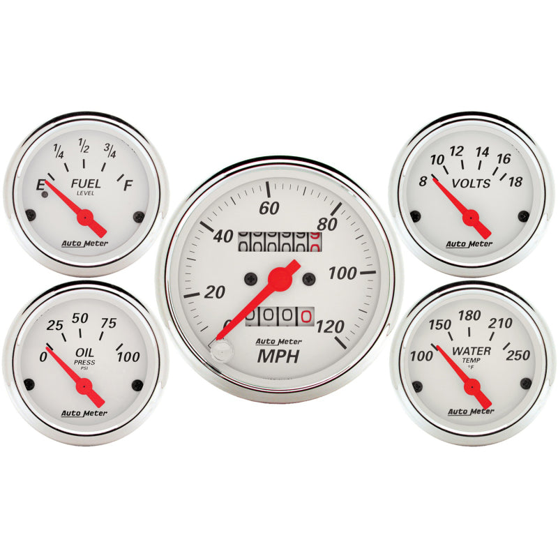 AutoMeter 1300 5-Piece Mechanical Speedometer and Electrical Gauge Kit