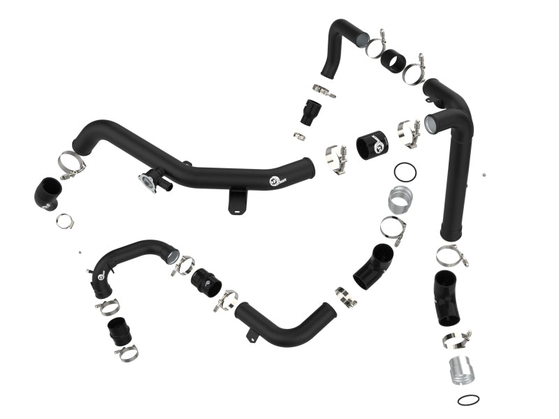 aFe 21-22 Ford Bronco V6-2.7Ltt BladeRunner Alum Hot & Cold Charge Pipe Kit - Black