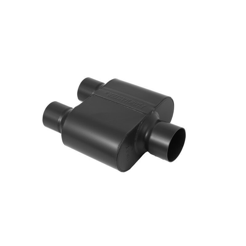 Flowmaster Super 10 Series 409S Stainless Steel Muffler - 3 Inch Center In / 2.5 Inch Dual Out, Aggressive Sound