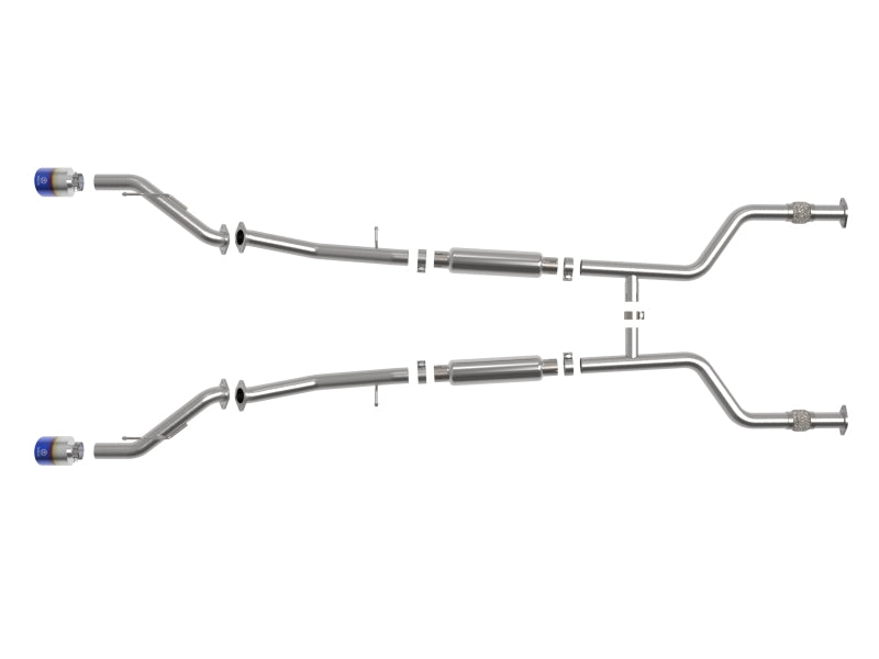 aFe POWER Takeda Cat-Back Exhaust System with Blue Flame Tips for 2023–2026 Nissan Z 3.0L V6 Twin-Turbo | Part Number 49-36138-L