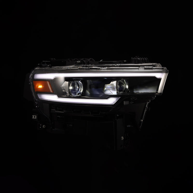 AlphaRex Luxx LED Projector Headlights for Dodge Ram 1500 2025-2026 - Black with Sequential Signal and Switchback DRL