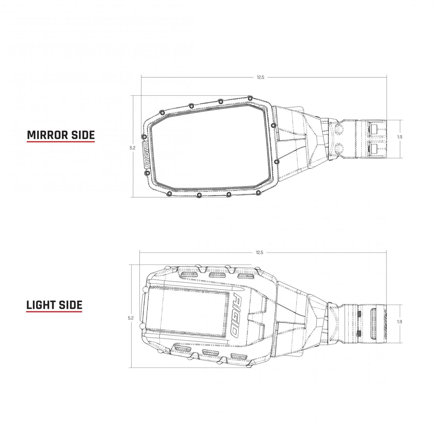 Rigid Industries - 64011 - Door Mirror - Reflect Lamp Set Pair