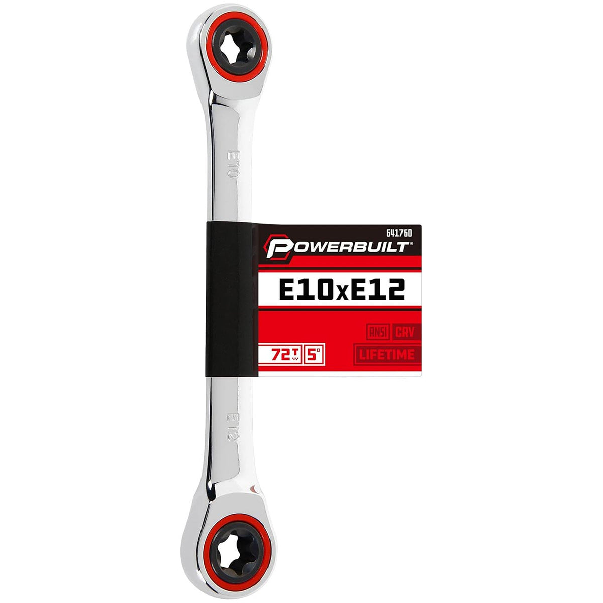 Powerbuilt Ratcheting Double Box-End E-Star Wrench E10/E12
