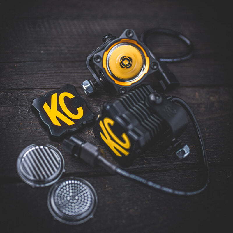 KC HiLiTES FLEX ERA 1 Light Cover KCL5328, Black with Yellow KC Logo