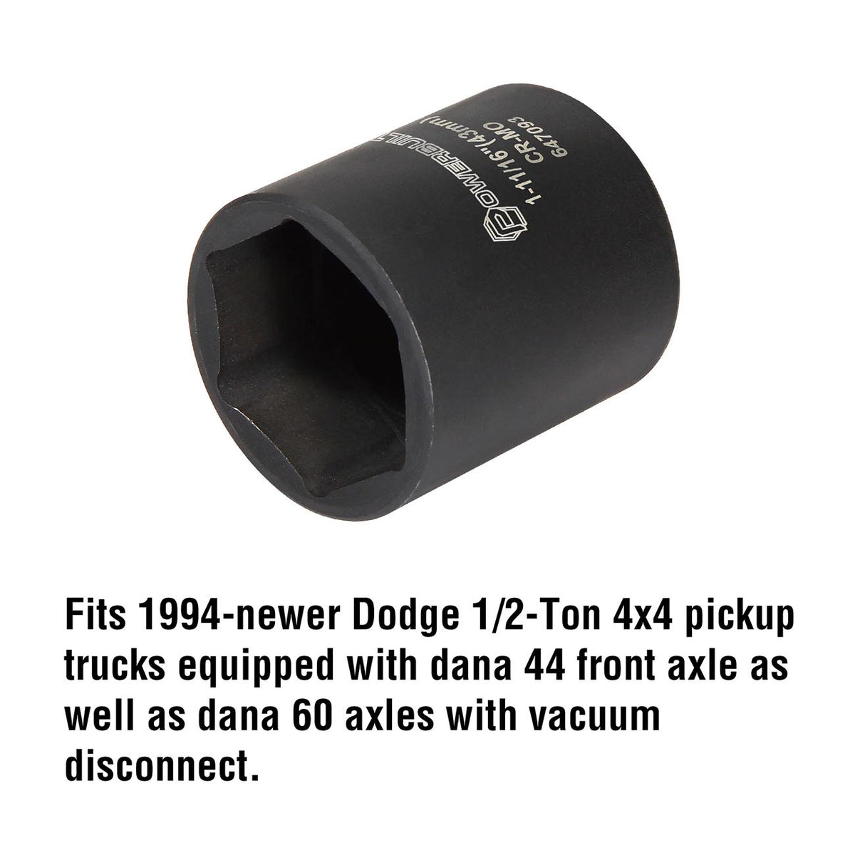 PowerBuilt 1-11/16-Inch Dodge Spindle Nut Impact Socket, 1/2-Inch Drive