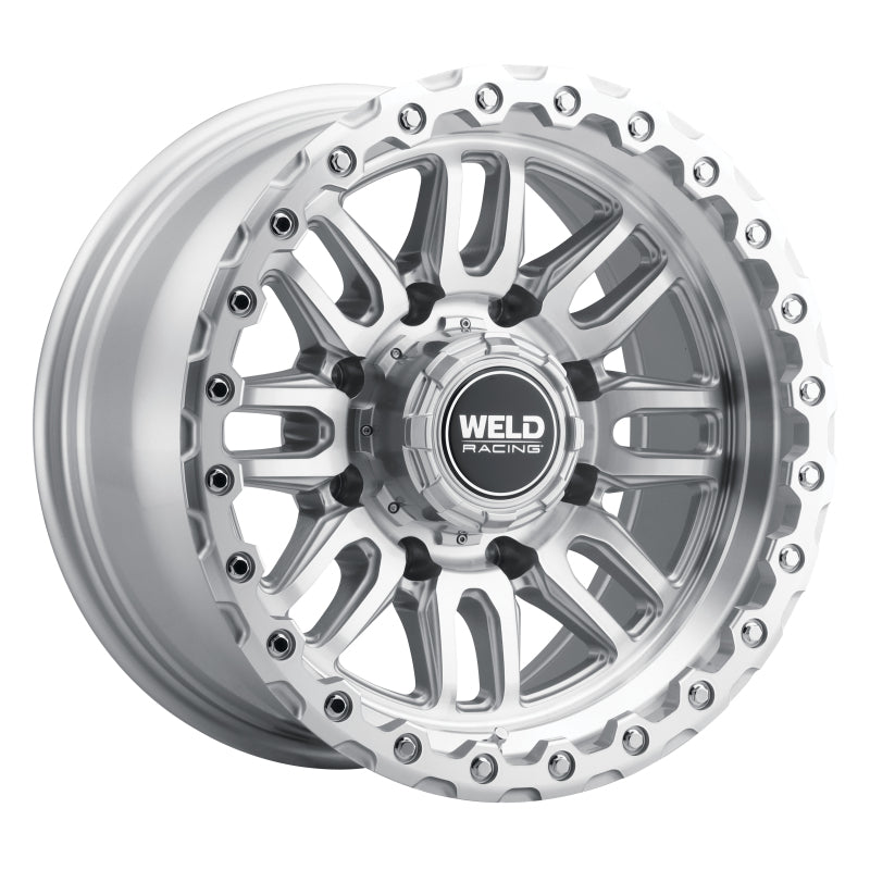 Weld Off-Road Swift 17x9 Inch Wheel - Dual 5x114.3 / 5x127 Bolt Pattern, ET-12 Offset, Gloss Silver Machined Finish