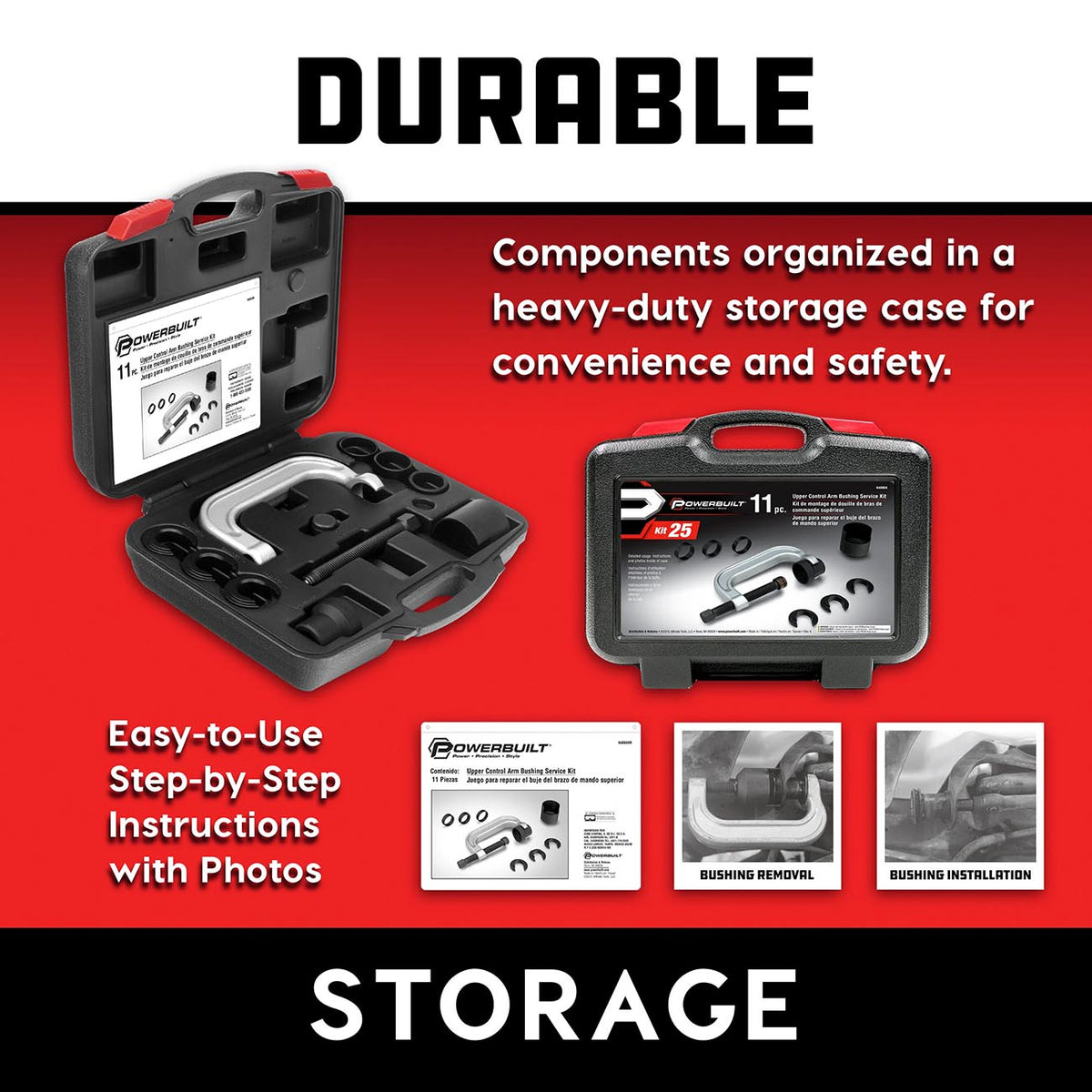 Powerbuilt Upper Control Arm Bushing Service Tool Set