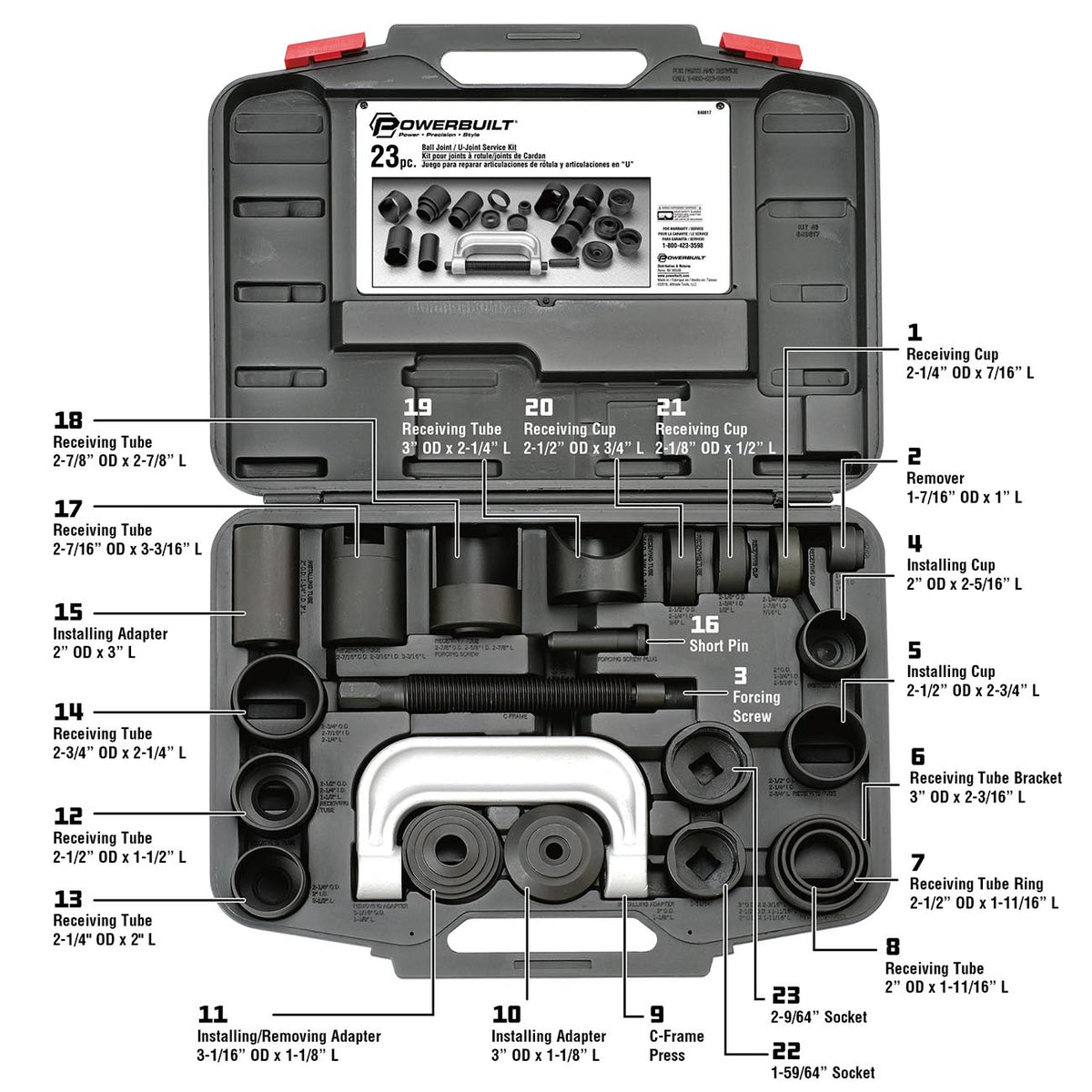 Powerbuilt 23-Piece Ball Joint and U-Joint Service Tool Kit
