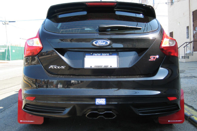 Rally Armor - ralMF27-UR-BLK/RD - 2012-2019 Ford Focus ST / 2016-2019 RS Black Mud Flaps with Red Logo