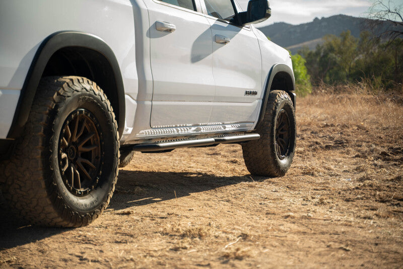 DV8 Offroad OE Plus Side Steps for 2019-2025 RAM 1500 Crew Cab, Black Steel - DVE SRDR1-01