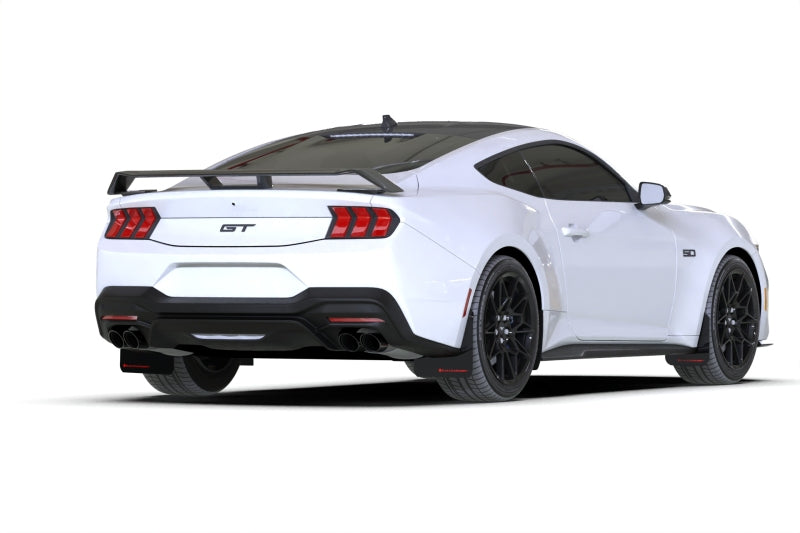Rally Armor 2024+ Ford Mustang Black UR Mud Flap w/ Red Logo
