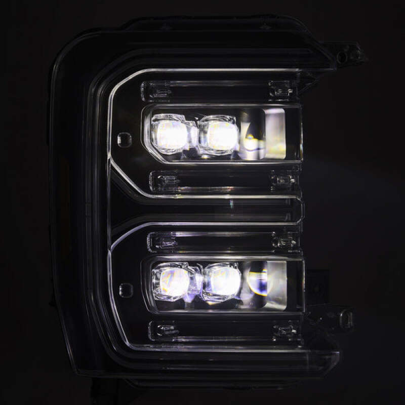 AlphaRex NOVA LED Projector Headlights for 2023–2026 Ford F-250 Super Duty, Black Housing with Active Light, Sequential Signal and Switchback