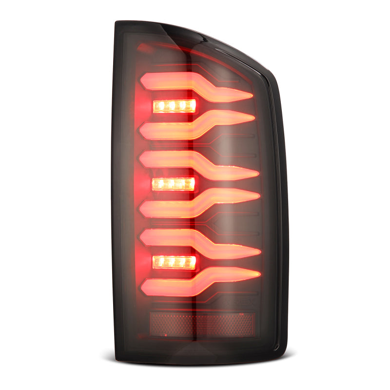 AlphaRex Luxx-Series LED Tail Lights for 2002-2006 Dodge Ram 1500 and 2003-2006 Ram 2500/3500, Black, ARX641010