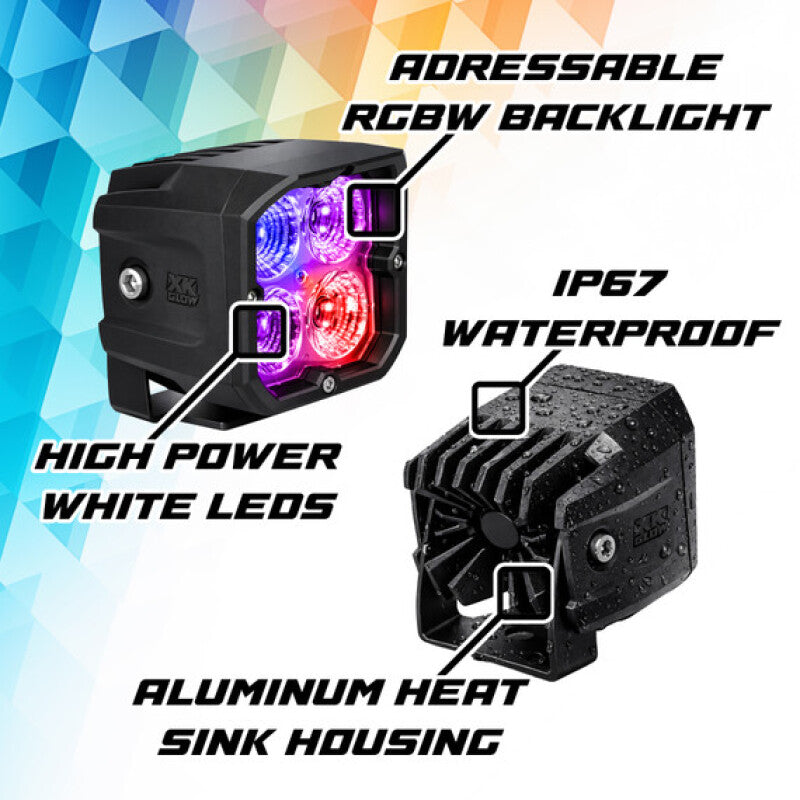 XKGLOW XKmax RGBW Addressable Cube Light Kit with Fog Beam Effect